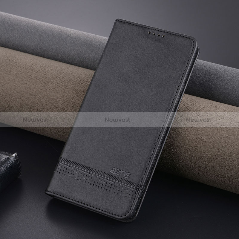 Leather Case Stands Flip Cover Holder YZ1 for Oppo A2 Pro 5G Black