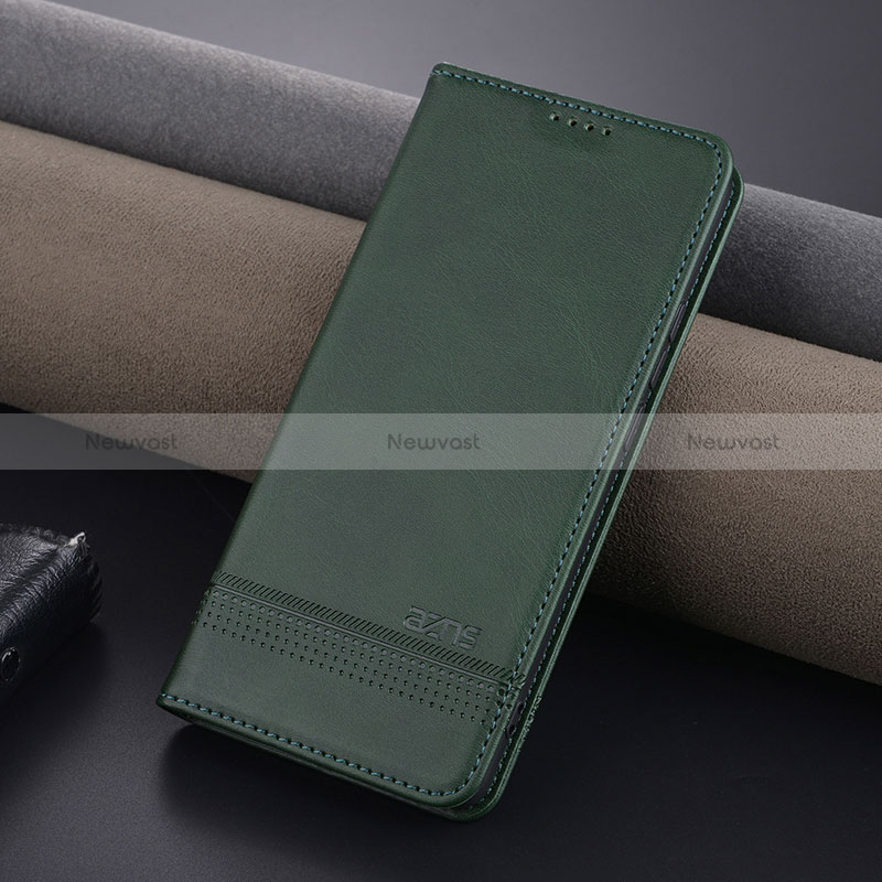 Leather Case Stands Flip Cover Holder YZ1 for Oppo A2 Pro 5G Green