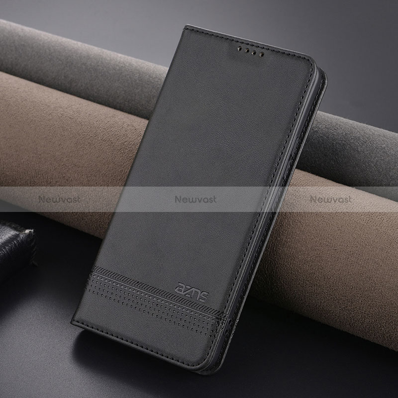 Leather Case Stands Flip Cover Holder YZ1 for Xiaomi Redmi Note 13 Pro+ Plus 5G Black