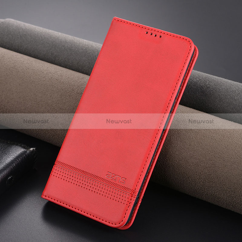 Leather Case Stands Flip Cover Holder YZ1 for Xiaomi Redmi Note 13 Pro+ Plus 5G Hot Pink