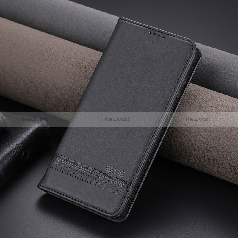 Leather Case Stands Flip Cover Holder YZ2 for Huawei Honor 80 GT 5G Black