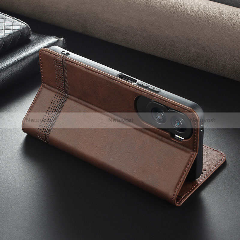 Leather Case Stands Flip Cover Holder YZ2 for Huawei Honor 90 Lite 5G