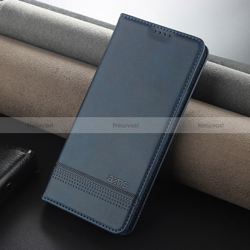 Leather Case Stands Flip Cover Holder YZ2 for Huawei Honor 90 Lite 5G Blue