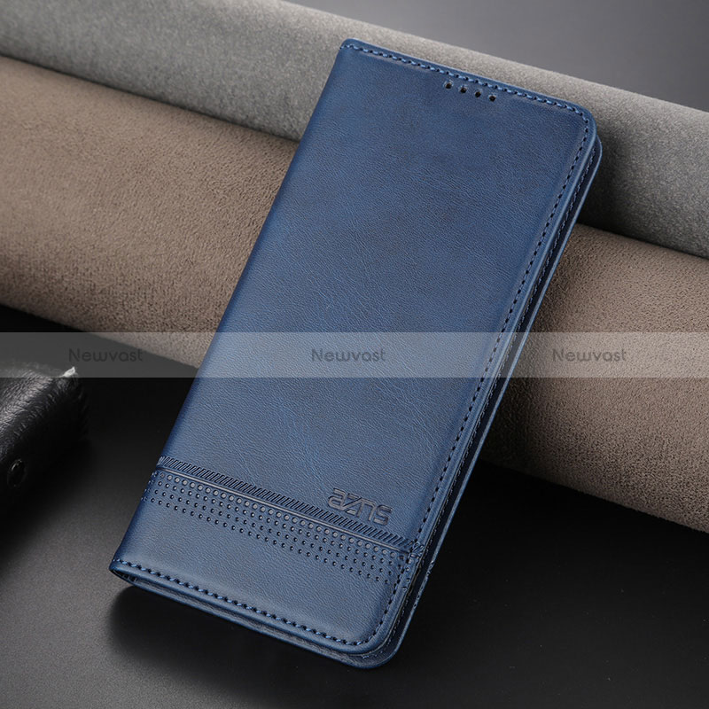 Leather Case Stands Flip Cover Holder YZ2 for Huawei Nova 11 Blue