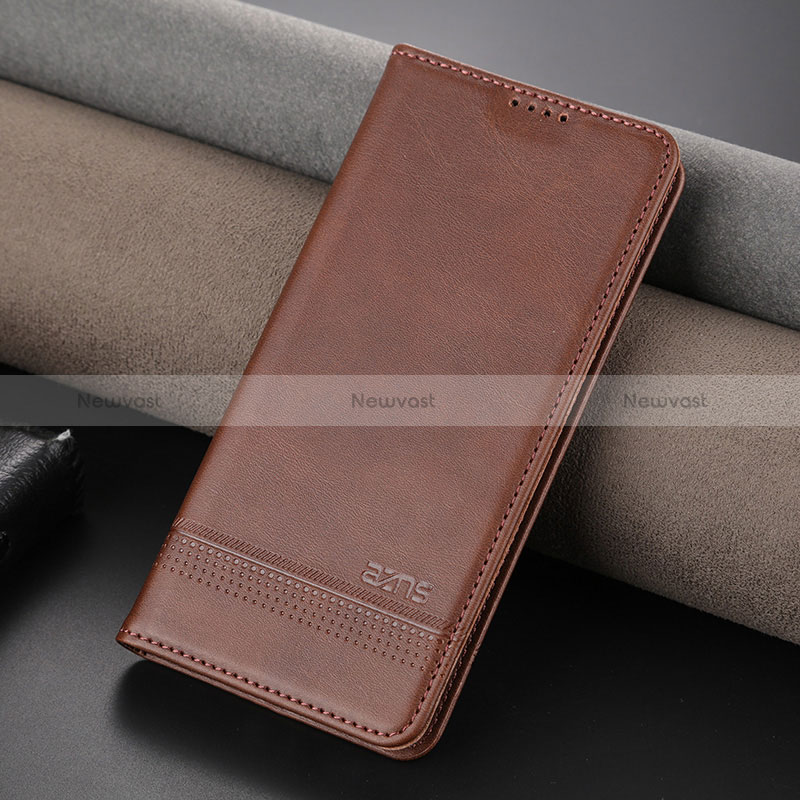 Leather Case Stands Flip Cover Holder YZ2 for Huawei Nova 11 Ultra Brown