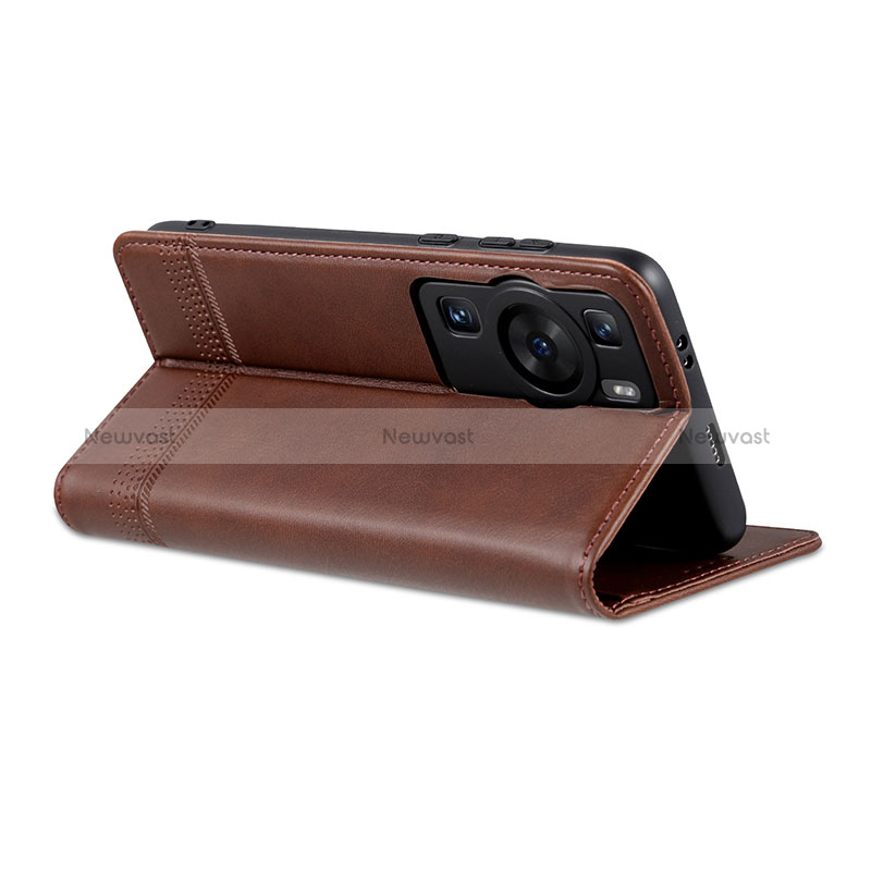 Leather Case Stands Flip Cover Holder YZ2 for Huawei P60 Pro