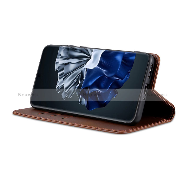 Leather Case Stands Flip Cover Holder YZ2 for Huawei P60 Pro