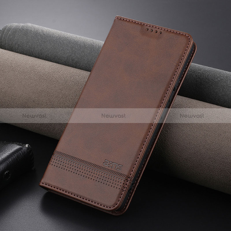 Leather Case Stands Flip Cover Holder YZ2 for Xiaomi Mi 13T 5G Brown