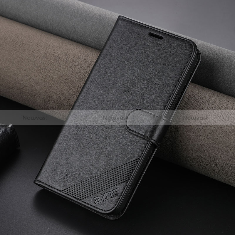 Leather Case Stands Flip Cover Holder YZ3 for Apple iPhone 14 Black