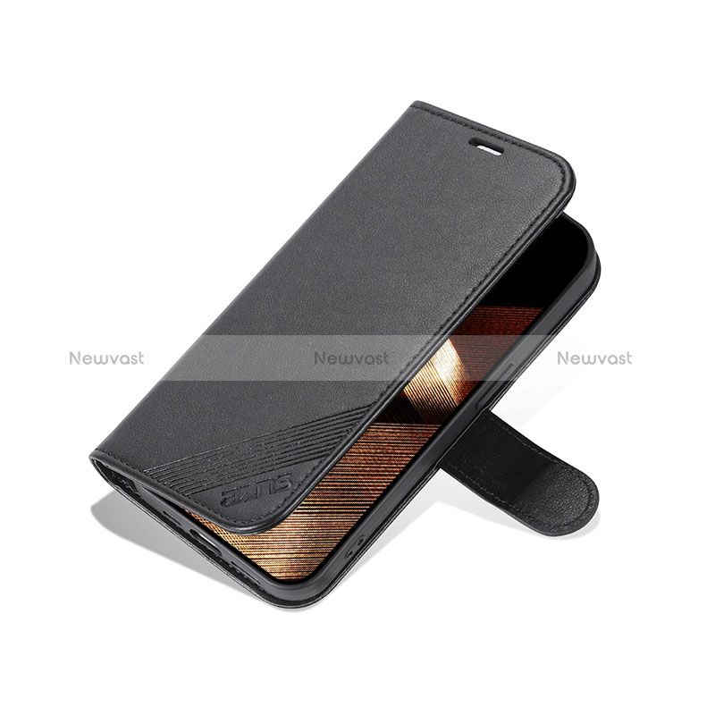 Leather Case Stands Flip Cover Holder YZ3 for Apple iPhone 15 Pro