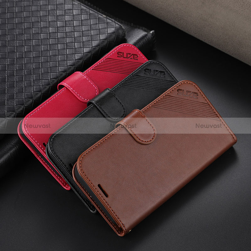 Leather Case Stands Flip Cover Holder YZ3 for Apple iPhone 15 Pro Max