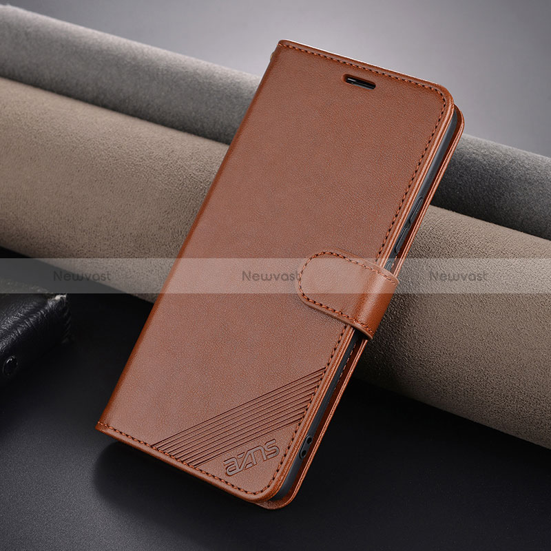 Leather Case Stands Flip Cover Holder YZ3 for Xiaomi Redmi Note 13 Pro+ Plus 5G Brown