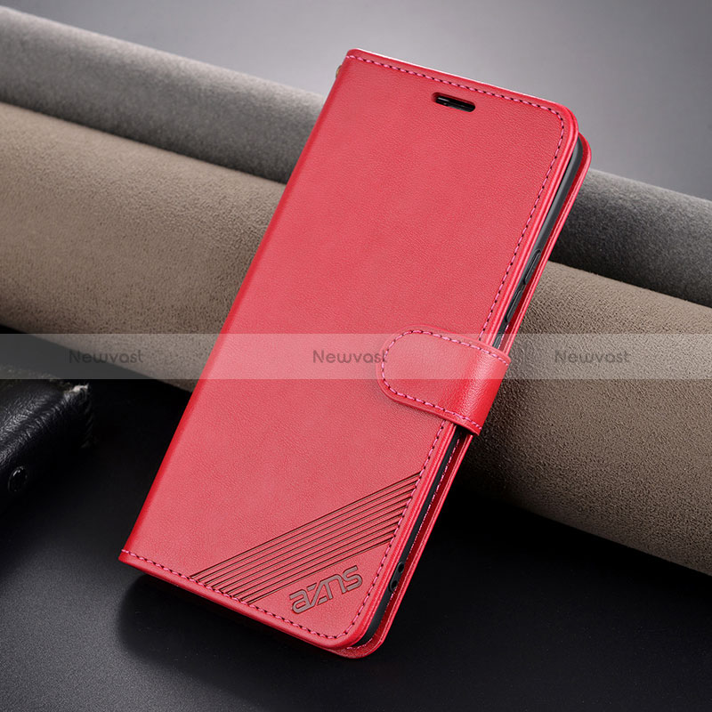 Leather Case Stands Flip Cover Holder YZ3 for Xiaomi Redmi Note 13 Pro+ Plus 5G Hot Pink