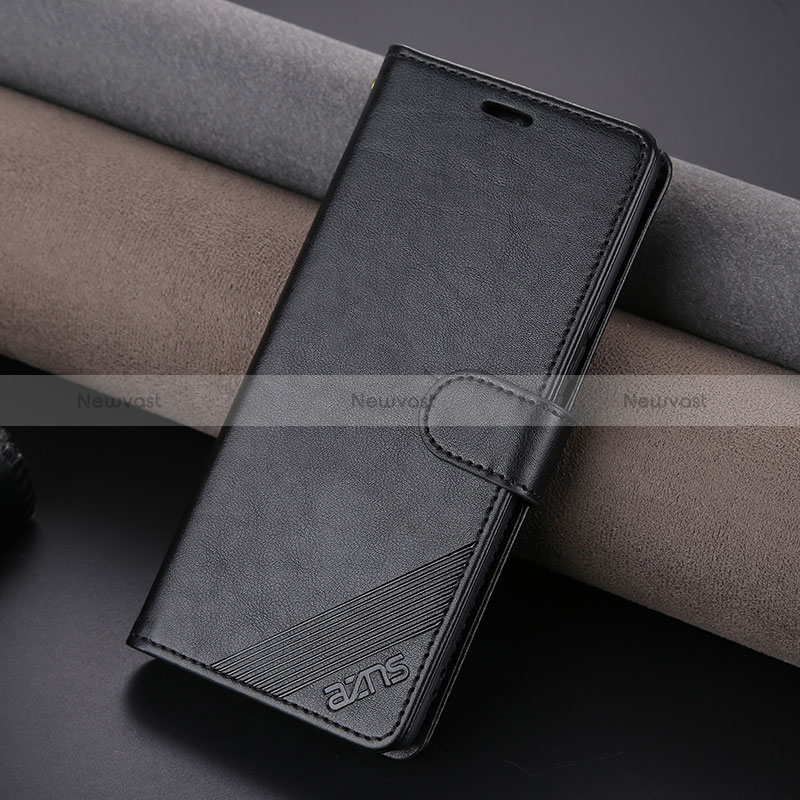 Leather Case Stands Flip Cover Holder YZ4 for Huawei Honor 90 5G Black