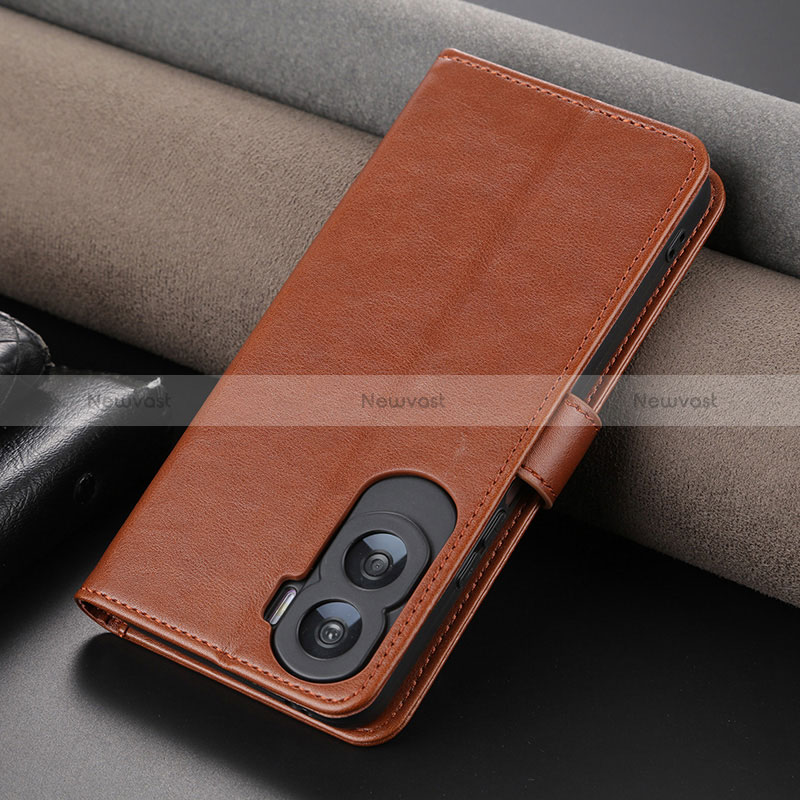 Leather Case Stands Flip Cover Holder YZ4 for Huawei Honor 90 Lite 5G