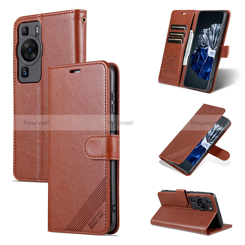 Leather Case Stands Flip Cover Holder YZ4 for Huawei P60