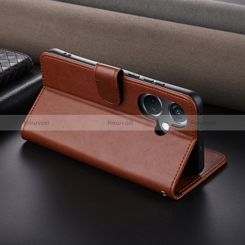 Leather Case Stands Flip Cover Holder YZ4 for Oppo K11 5G