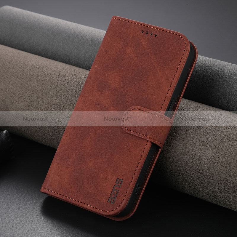 Leather Case Stands Flip Cover Holder YZ5 for Apple iPhone 15 Pro