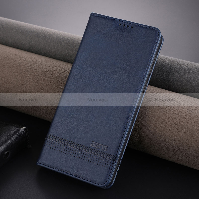 Leather Case Stands Flip Cover Holder YZ5 for Huawei Mate 60 Pro Blue