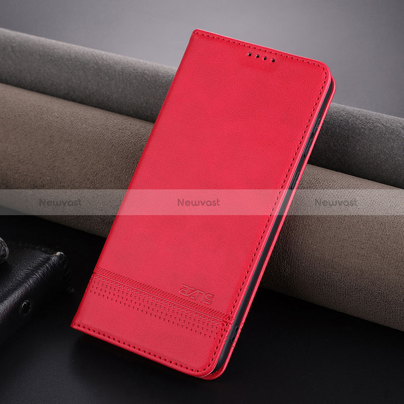 Leather Case Stands Flip Cover Holder YZ5 for Huawei Mate 60 Pro Hot Pink