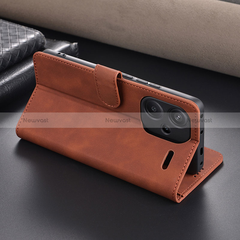 Leather Case Stands Flip Cover Holder YZ5 for Xiaomi Redmi Note 13 Pro+ Plus 5G