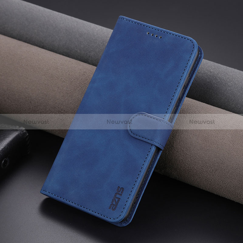 Leather Case Stands Flip Cover Holder YZ6 for Huawei Nova 11 Blue