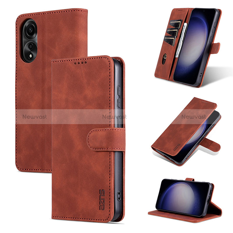 Leather Case Stands Flip Cover Holder YZ6 for Oppo A78 4G