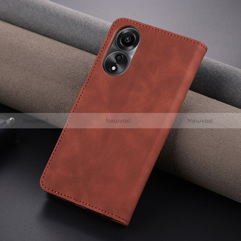 Leather Case Stands Flip Cover Holder YZ6 for Oppo A78 4G