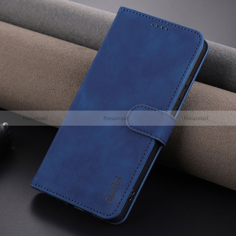 Leather Case Stands Flip Cover Holder YZ6 for Oppo A78 4G Blue