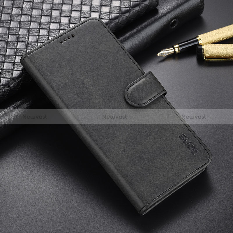 Leather Case Stands Flip Cover Holder YZ6 for Oppo A78 5G Black