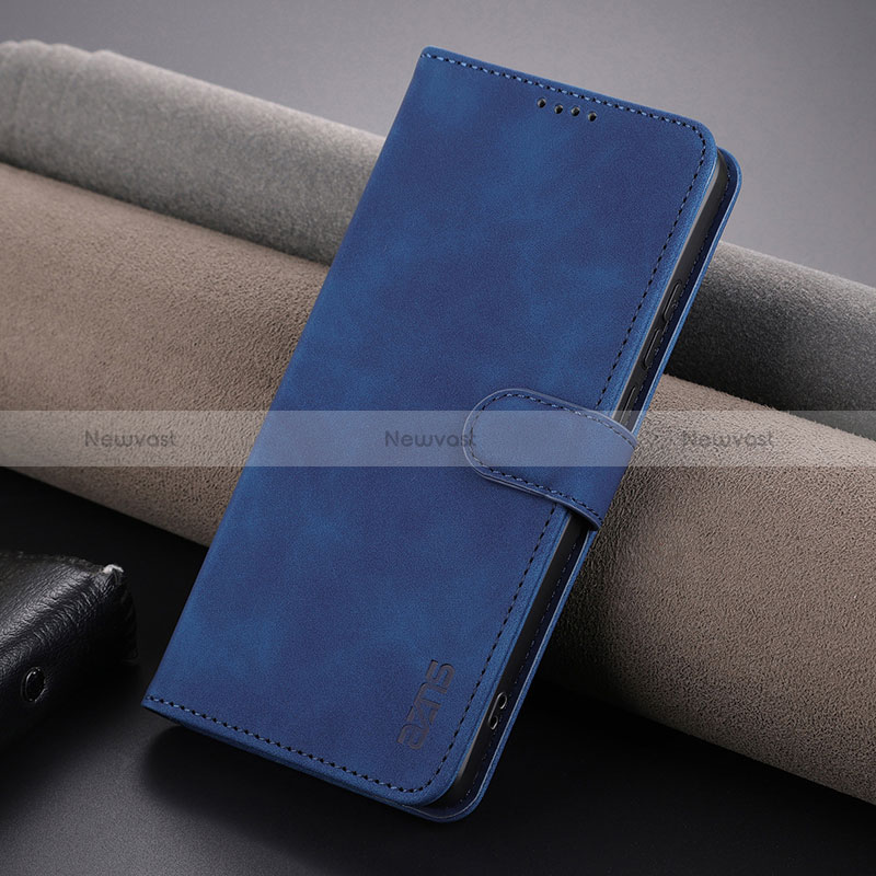 Leather Case Stands Flip Cover Holder YZ6 for Oppo K11 5G Blue