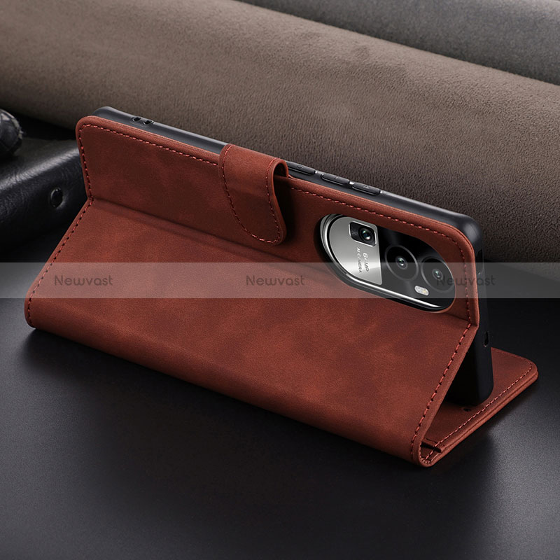 Leather Case Stands Flip Cover Holder YZ6 for Oppo Reno10 Pro+ Plus 5G