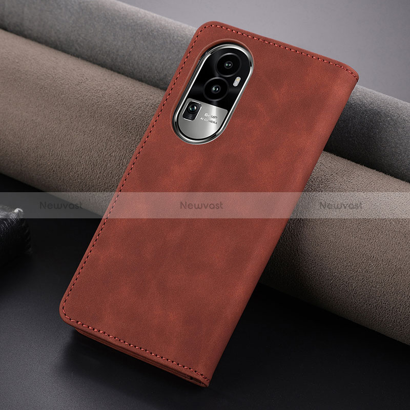 Leather Case Stands Flip Cover Holder YZ6 for Oppo Reno10 Pro+ Plus 5G