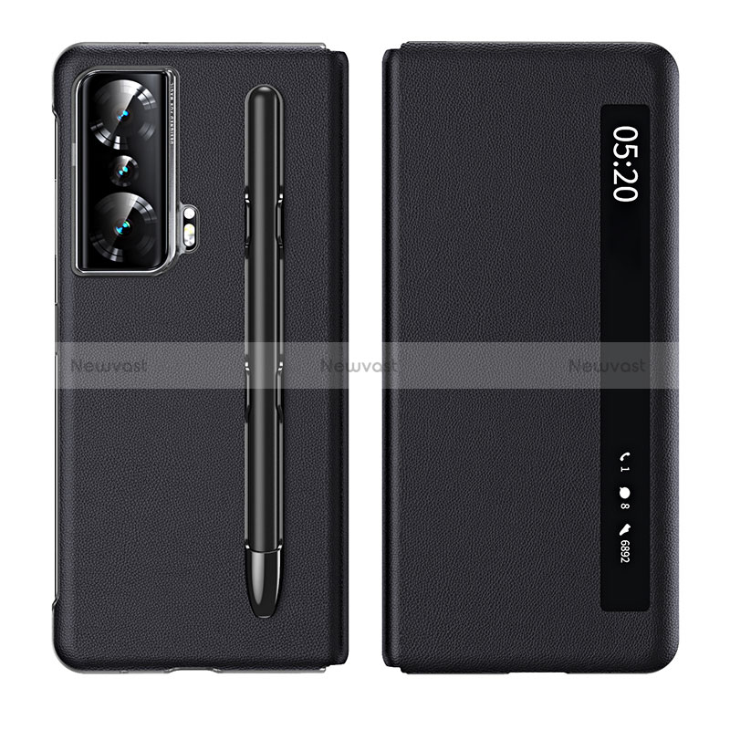 Leather Case Stands Flip Cover Holder ZL1 for Huawei Honor Magic Vs Ultimate 5G Black