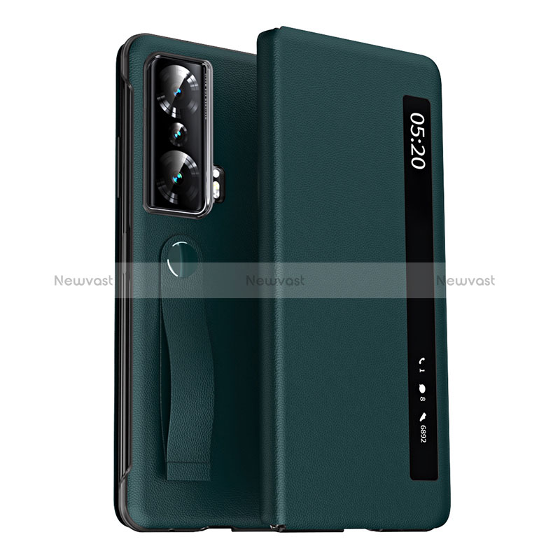 Leather Case Stands Flip Cover Holder ZL3 for Huawei Honor Magic Vs 5G Green