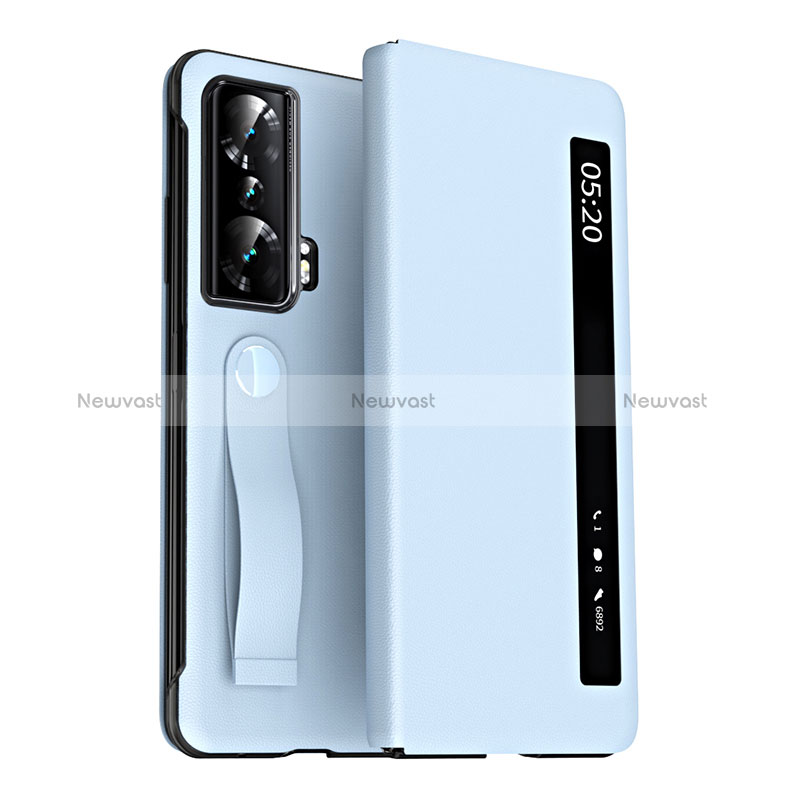 Leather Case Stands Flip Cover Holder ZL3 for Huawei Honor Magic Vs 5G Sky Blue