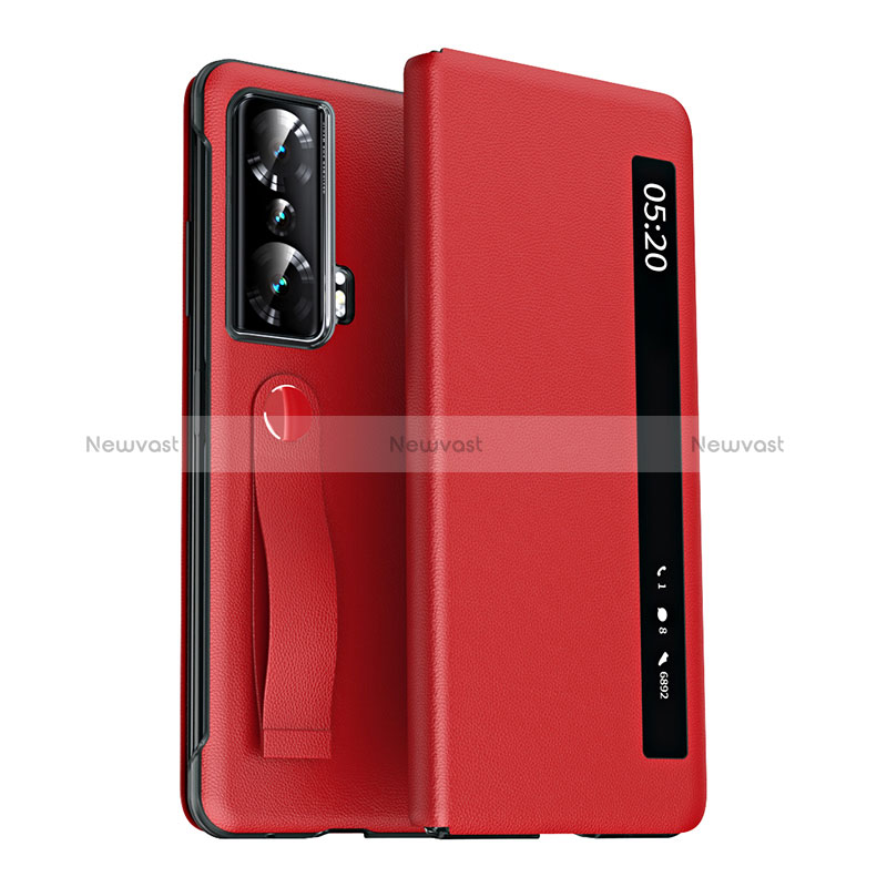 Leather Case Stands Flip Cover Holder ZL3 for Huawei Honor Magic Vs Ultimate 5G Red