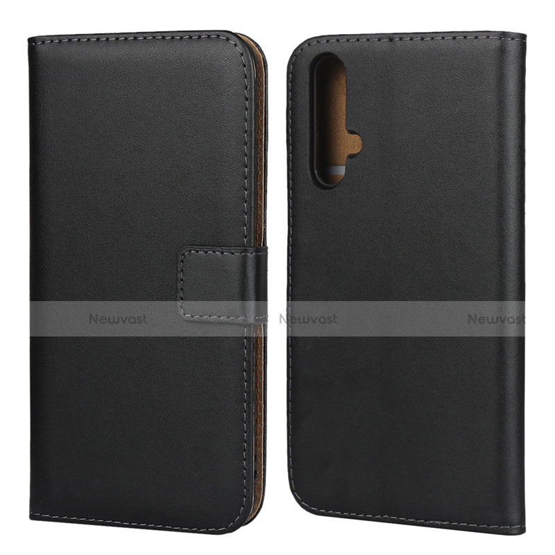 Leather Case Stands Flip Cover K01 for Huawei Honor 20S Black