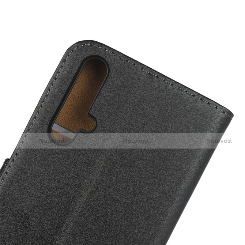 Leather Case Stands Flip Cover K01 for Huawei Honor 20S Black