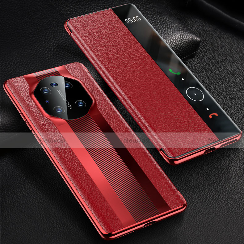 Leather Case Stands Flip Cover K01 Holder for Huawei Mate 40E 4G Red