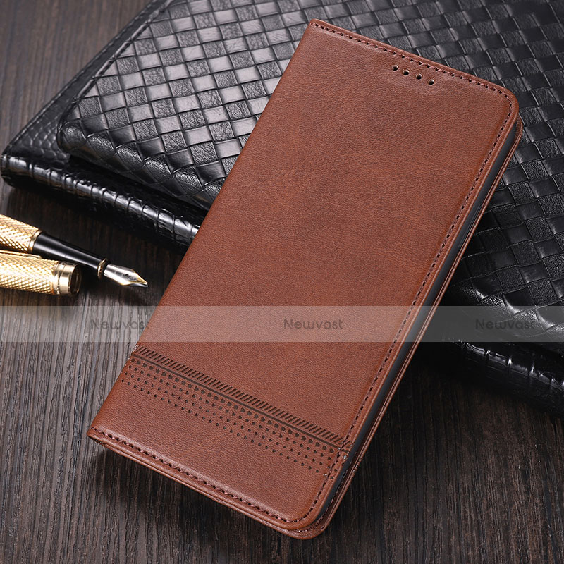 Leather Case Stands Flip Cover K03 Holder for Huawei Mate 40E 5G Brown