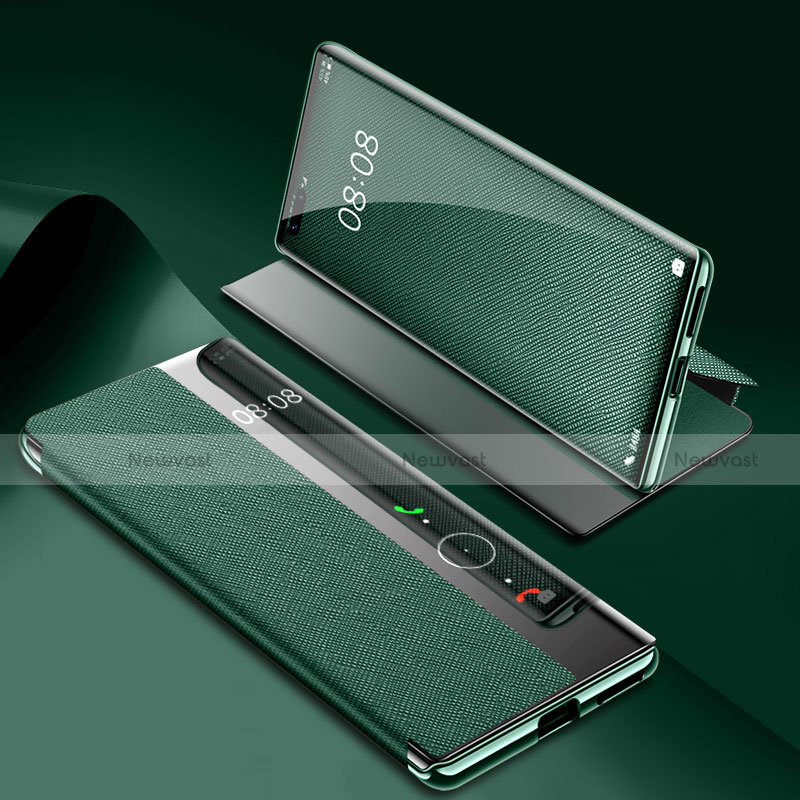 Leather Case Stands Flip Cover K07 Holder for Huawei Mate 40E Pro 4G Green