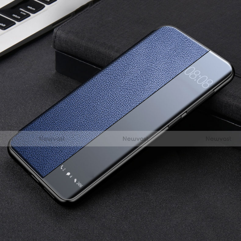 Leather Case Stands Flip Cover K09 Holder for Huawei Mate 40 Pro Blue