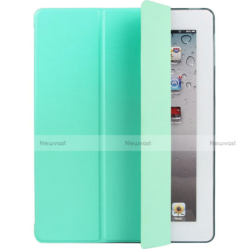 Leather Case Stands Flip Cover L01 for Apple iPad 2 Green