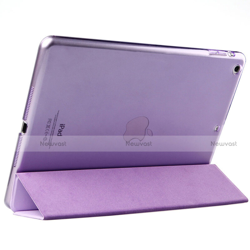 Leather Case Stands Flip Cover L01 for Apple iPad Air Purple