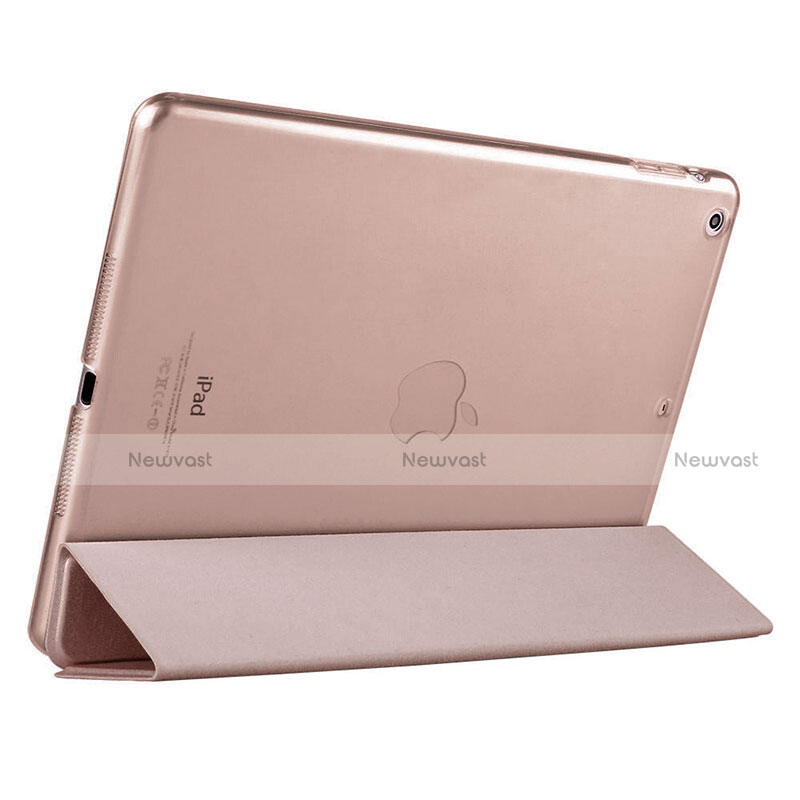 Leather Case Stands Flip Cover L01 for Apple iPad Air Rose Gold