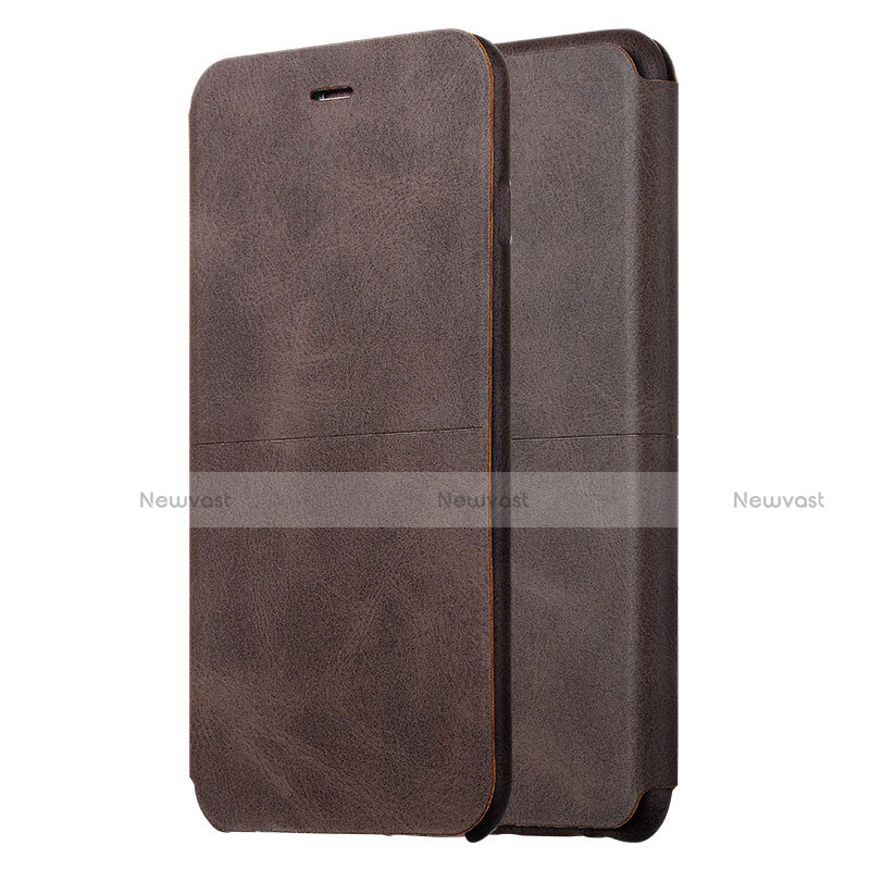 Leather Case Stands Flip Cover L01 for Apple iPhone 6S Plus Brown