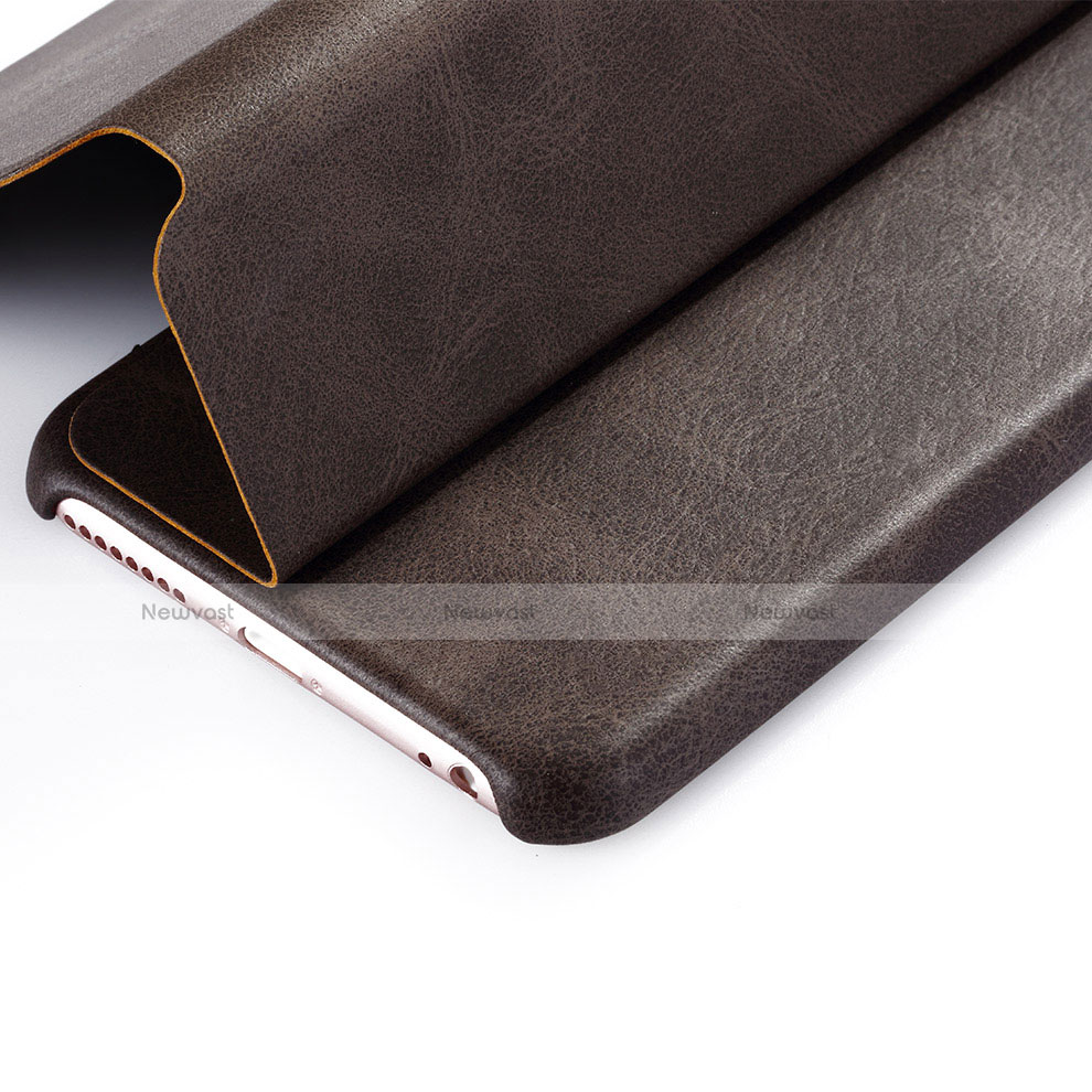 Leather Case Stands Flip Cover L01 for Apple iPhone 6S Plus Brown