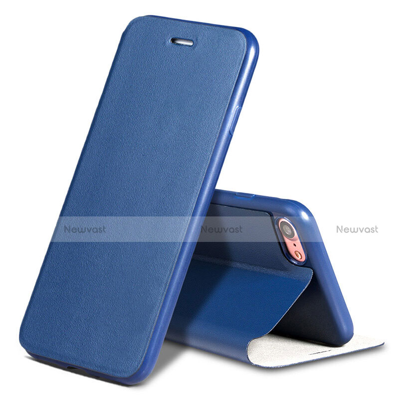 Leather Case Stands Flip Cover L01 for Apple iPhone 7 Blue