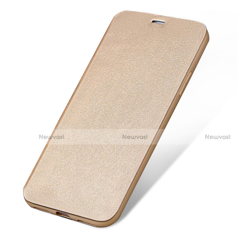 Leather Case Stands Flip Cover L01 for Apple iPhone 7 Gold